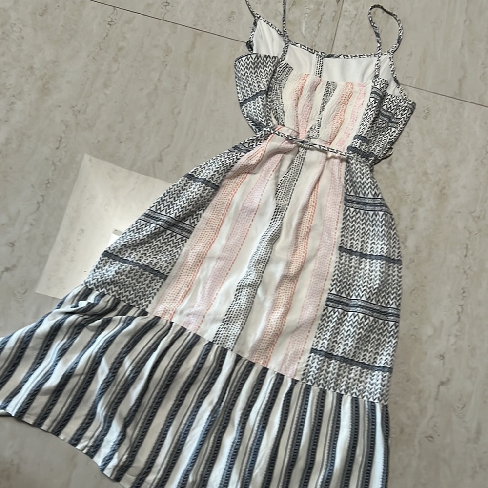 Mid Length Dress Button Down Spaghetti Straps - image 7